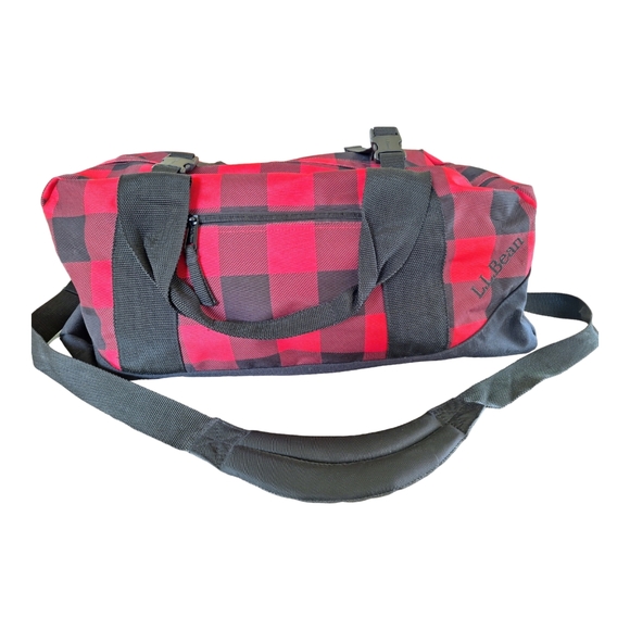 L.L. Bean Bags Ll Bean Adventure Duffle Medium Red Black Plaid Nwot